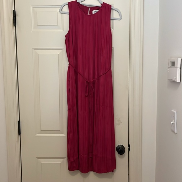 Banana Republic Elegant Berry Crystal Pleated Midi Dress/NWT/S - Picture 5 of 13